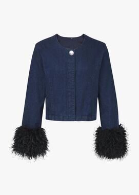 Tt Studios KIMMY JACKET PLUS Denim Fur Cuffs L